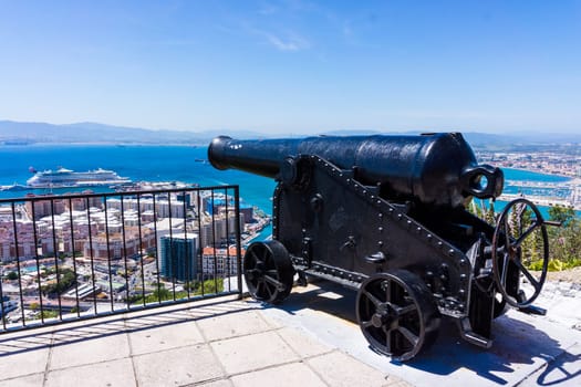 Gibraltar cannon. Gun in Giblartar