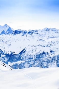 Beautiful mountain landscape.  Winter mountains panorama
