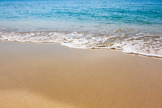 Blue Ocean Wave On Sandy Beach. Sand beach and tropical sea