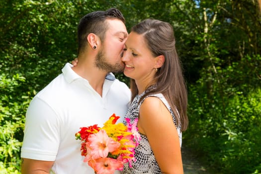 Happy young couple,engagement,Bavaria,Germany