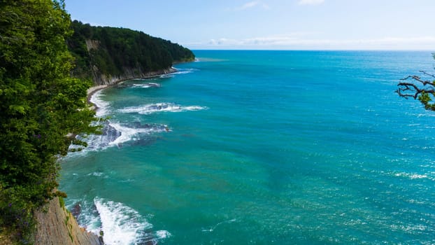 Black sea in Russia near kiselev rock Tuapse. Russia