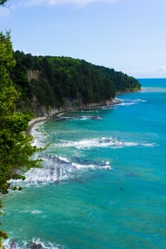 Black sea in Russia near kiselev rock Tuapse. Russia