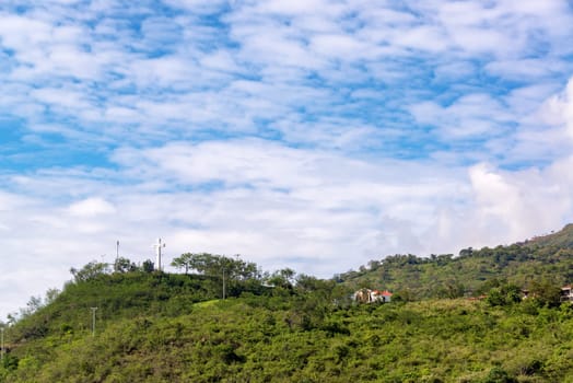 Large white cross on a hill overlooking San Gil, Colombia