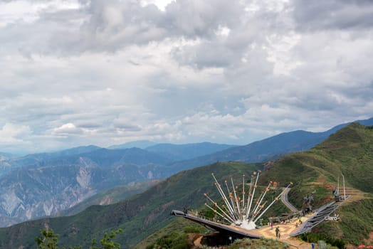 CHICAMOCHA CANYON, COLOMBIA, MAY 8: View of the Monument to Santander culture and the Chicamocha Canyon in Chicamocha Canyon, Colombia on May 8, 2016