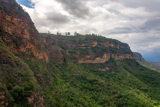 Dramatic rugged landscape of Chicamocha Canyon in the Santander department of Colombia