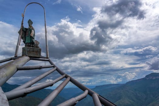 CHICAMOCHA CANYON, COLOMBIA, MAY 8: View of the Monument to Santander culture in Chicamocha Canyon, Colombia on May 8, 2016