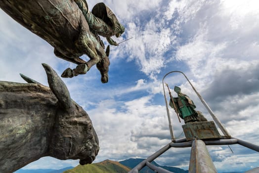 CHICAMOCHA CANYON, COLOMBIA, MAY 8: View of the Monument to Santander culture in Chicamocha Canyon, Colombia on May 8, 2016