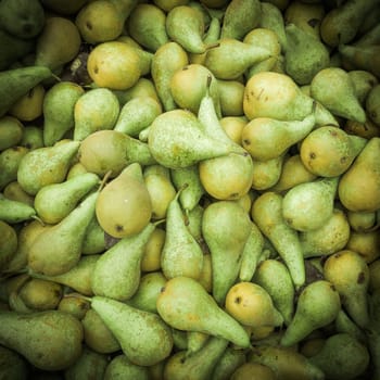 Background of ripe juicy pears