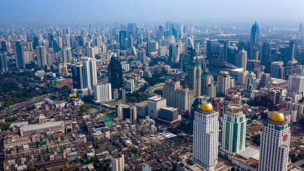 BANGKOK, THAILAND - DECEMBER 15, 2013: Bangkok city bird's-eye view from BAIYOKE building, the highest building in Thailand
