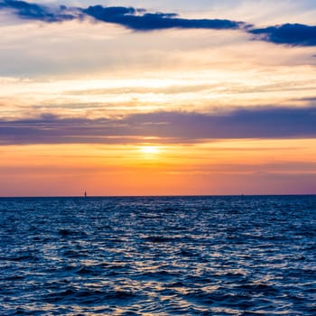 Amazing summer sunset.  Beautiful sunset landscape