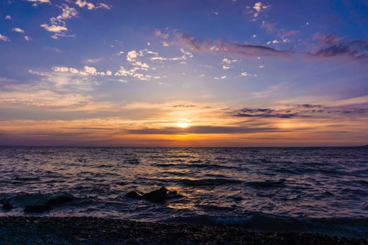 Amazing summer sunset.  Beautiful sunset landscape