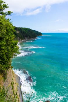 Black sea in Russia near kiselev rock Tuapse. Russia