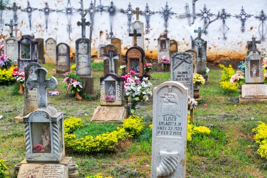 BARICHARA, COLOMBIA - MAY 13: Elaborate tombstones in Barichara, Colombia on May 13, 2016