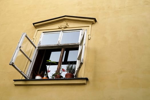 open window in the Old Town of Prague