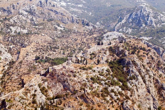 ruins of the ancient city of Kotor, located in the territory of Montenegro