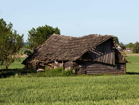 an old wooden house, photographed in Belarus