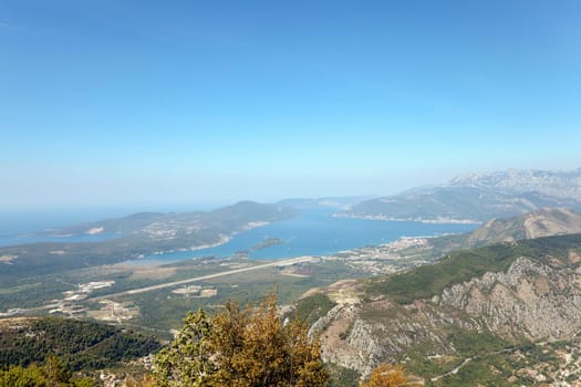 the sea bay photographed from a height. Montenegro