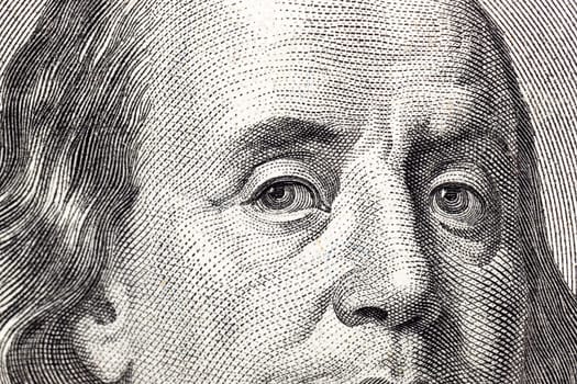 photographed close-up of the new one hundred US dollars