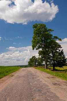 the small asphalted road which is in rural areas. Belarus