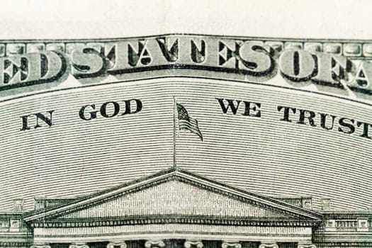 photographed close-up American dollars, small depth of field, banknote worth ten dollar