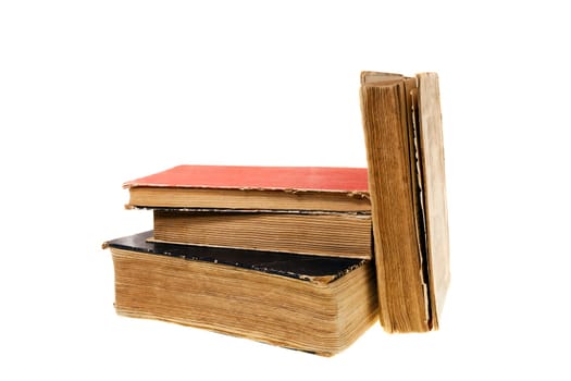 photographed on a white background old shabby book, shallow depth of field