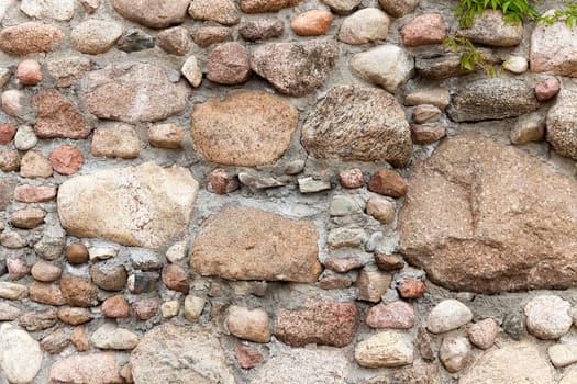 part of the old building wall, a fortress made of stones
