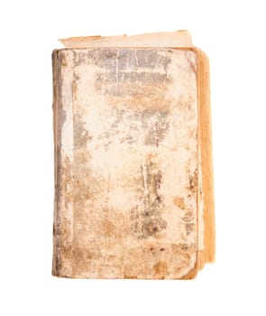 photographed on a white background old shabby book, shallow depth of field