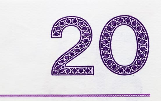 photographed close up bill costing twenty zloty