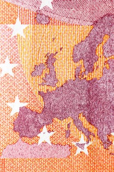 photographed close-up money of the European Union, the par value of ten euros