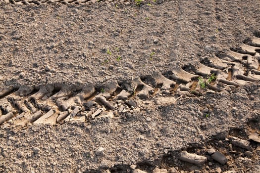 photographed close-up of plowed agricultural field for planting a new crop