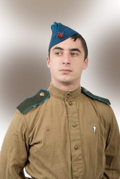 Portrait of a young Soviet soldier, ww2, world war two