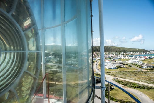 A view of Cape Agulhas town from the top of the lighthouse.