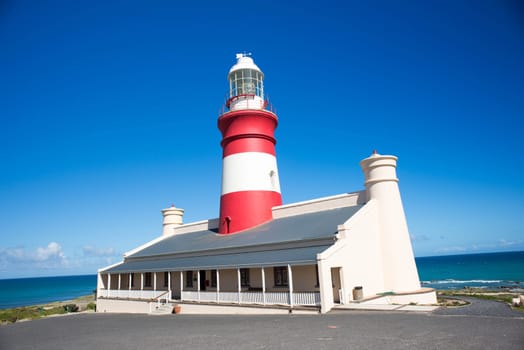 The Cape Agulhas lighouse at the most southern point in Africa.