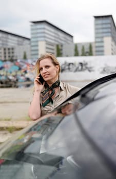 Businesswoman with smartphone