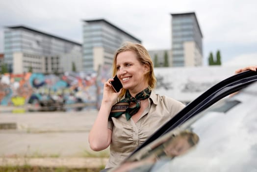 Businesswoman with smartphone