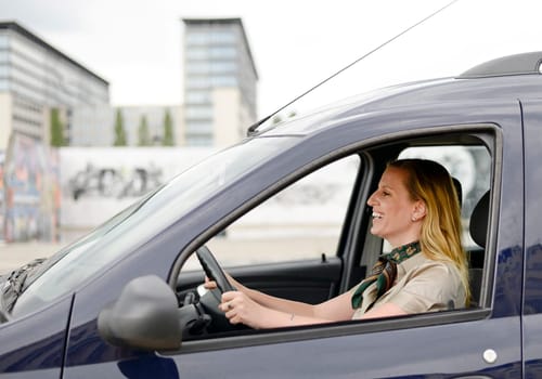 Businesswoman in the car