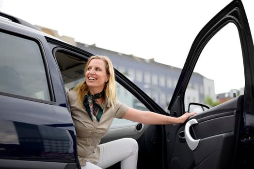 Businesswoman in the car