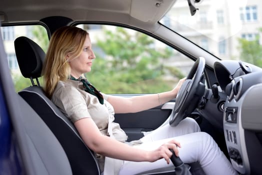 Businesswoman in the car