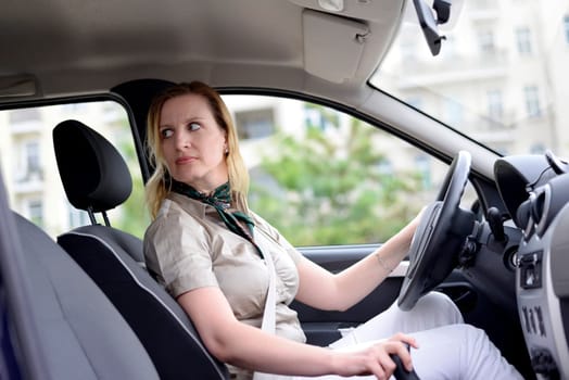 Businesswoman in the car