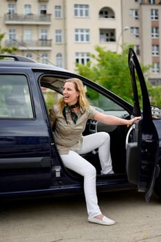 Businesswoman in the car