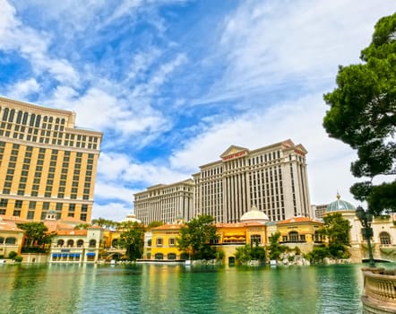 Las Vegas, United States of America - May 05, 2016: Caesars palace hotel on May 29, 2015 in Las Vegas, Nevada,USA. Caesars palace is a luxurious hotel famous with its fountains and shops