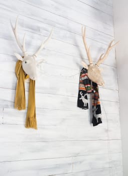 Deer head decorative in home interior, stock photo