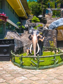 Dambulla, Sri Lanka - April 30, 2009: The sculpture at Buddhists' cave temple in Dambulla at Sri Lanka