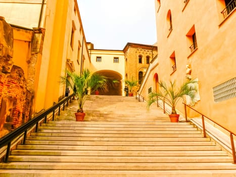 The Padua - stairs with flowers at Pada at Italy