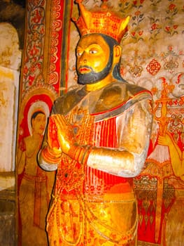 Dambulla, Sri Lanka - April 30, 2009: The sculpture at Buddhists' cave temple in Dambulla at Sri Lanka