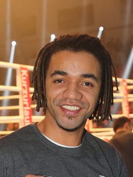John Magiriba Lwanga ( Culcha Candela) at the WBA Super Middleweight World Championship fight Tyron Witness against Giovanni De Carolis on 05.11.2016 in the MBS-Arena Potsdam