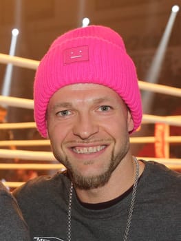 Rapper and singer Mateo Jaschik ( Culcha Candela) at the WBA Super Middleweight World Championship fight Tyron Zeuge against Giovanni De Carolis on 05.11.2016 in the MBS-Arena Potsdam