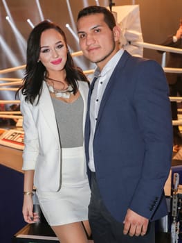 WBA - Interim World Champion in Light Middleweight Jack Culcay (Team Sauerland) with girlfriend Anna Höfel at the WBA Super Middleweight World Championship fight Tyron Zeuge against Giovanni De Carolis on 05.11.2016 in the MBS-Arena Potsdam