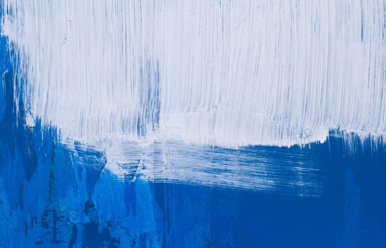 horizontal white painted texture on blue wall