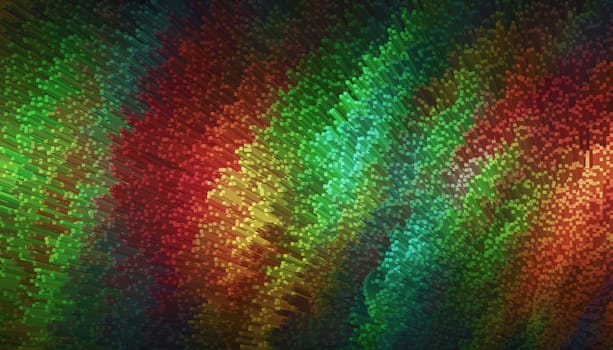 3D illustration, colorful abstract background with small square blocks.
